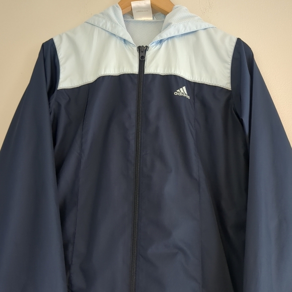 Adidas Women's Navy and Light Blue Jacket - Picture 2 of 8